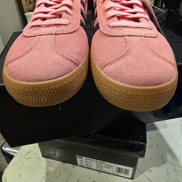 adidas Gazelle ADV Light Pink / Core Black Skateboarding JR7106 Mens Sz 10 NEW - Picture 5 of 11